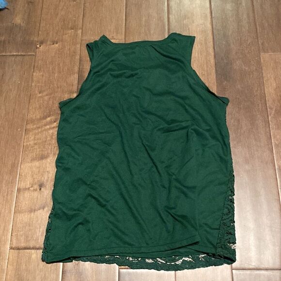 Joe Fresh lace tank top, dark green dressy top size large - Picture 6 of 6